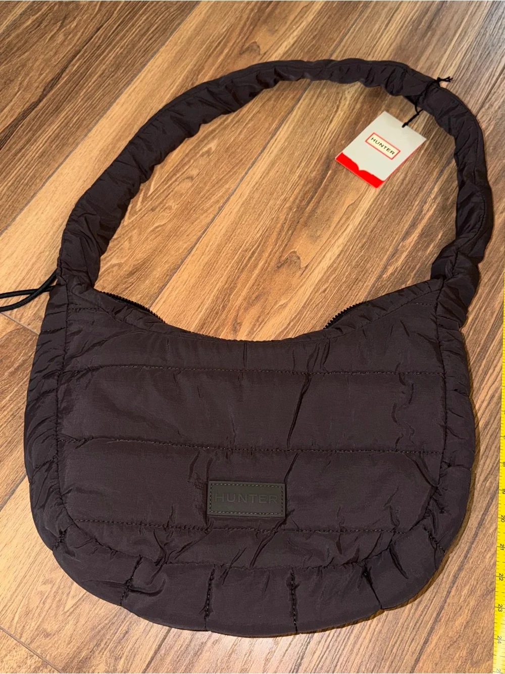 Hunter Dark Brown Quilted Puffer Bag